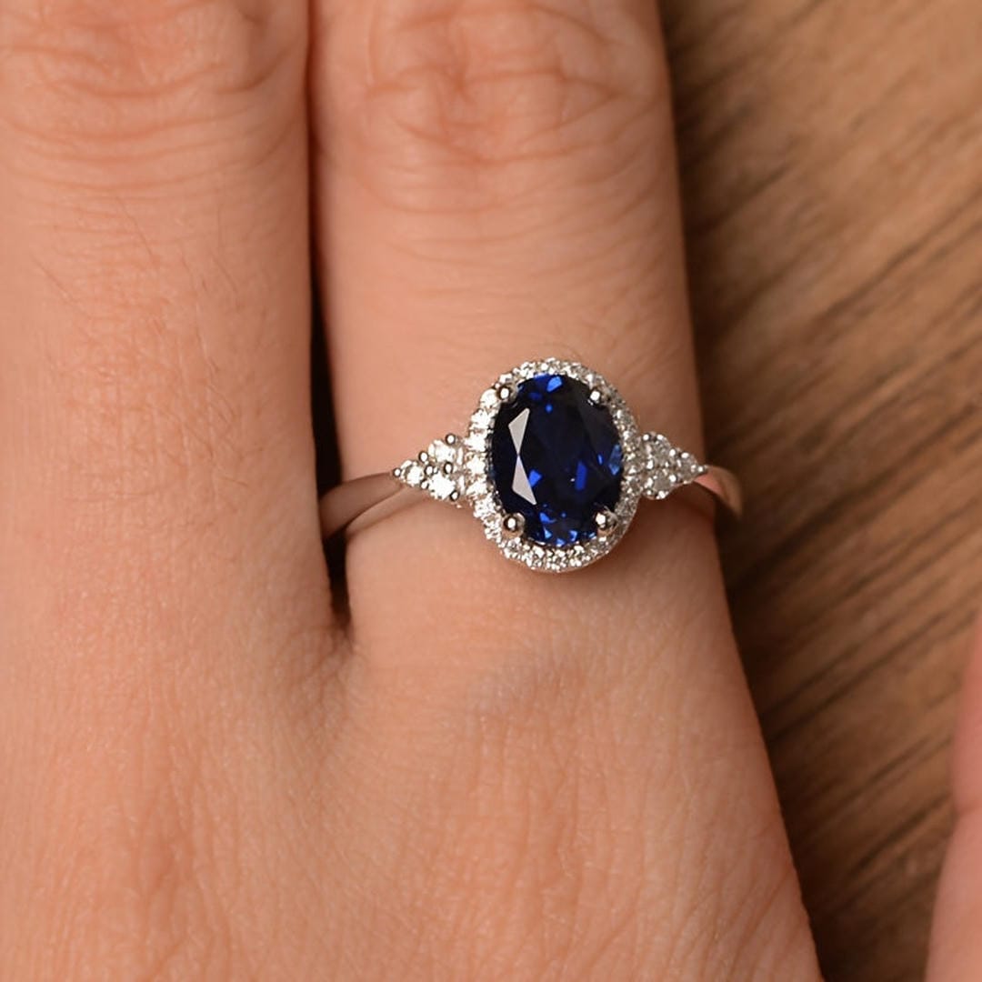 Midnight Majesty Oval Sapphire Ring
