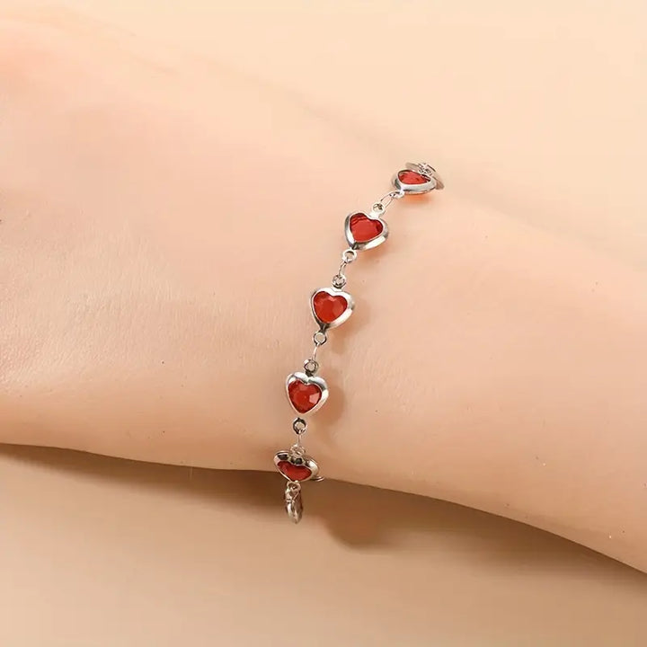 Refined Garnet and White Gold Bracelet