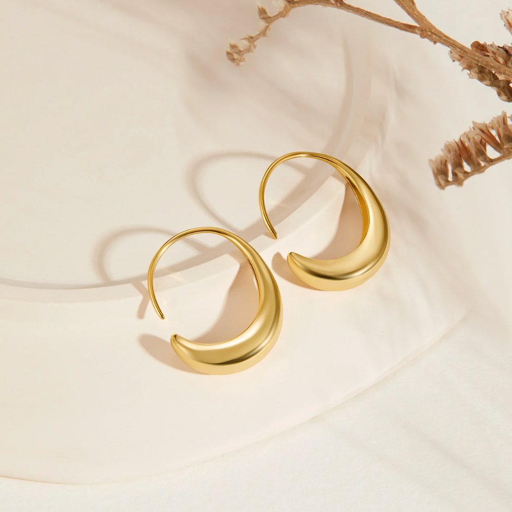 Cina Drop Hoop Earrings