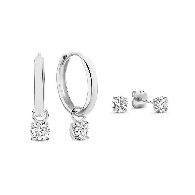 Larmes de Lune Stone Earring Set | White Gold