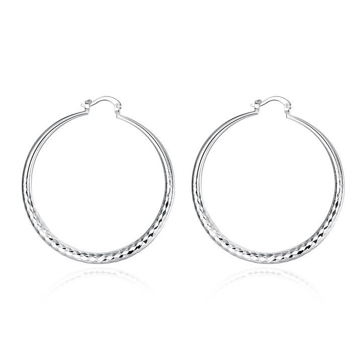 Round Sterling Silver Hoop Earrings - Haller