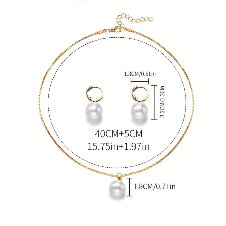 Elegant, graceful pearl necklace set
