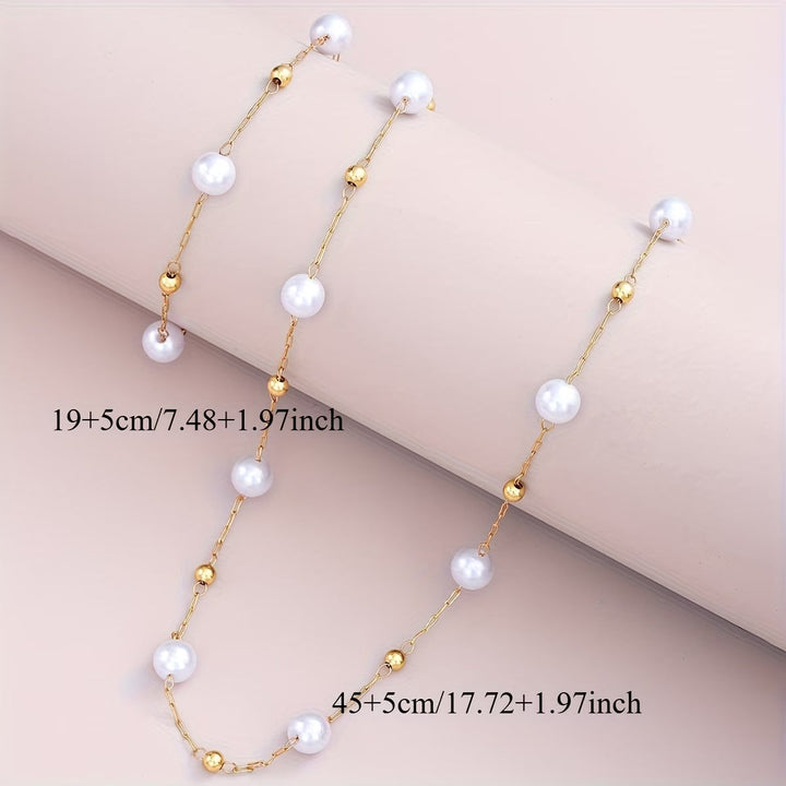 Delicate Pearl Necklace Jewelry Set