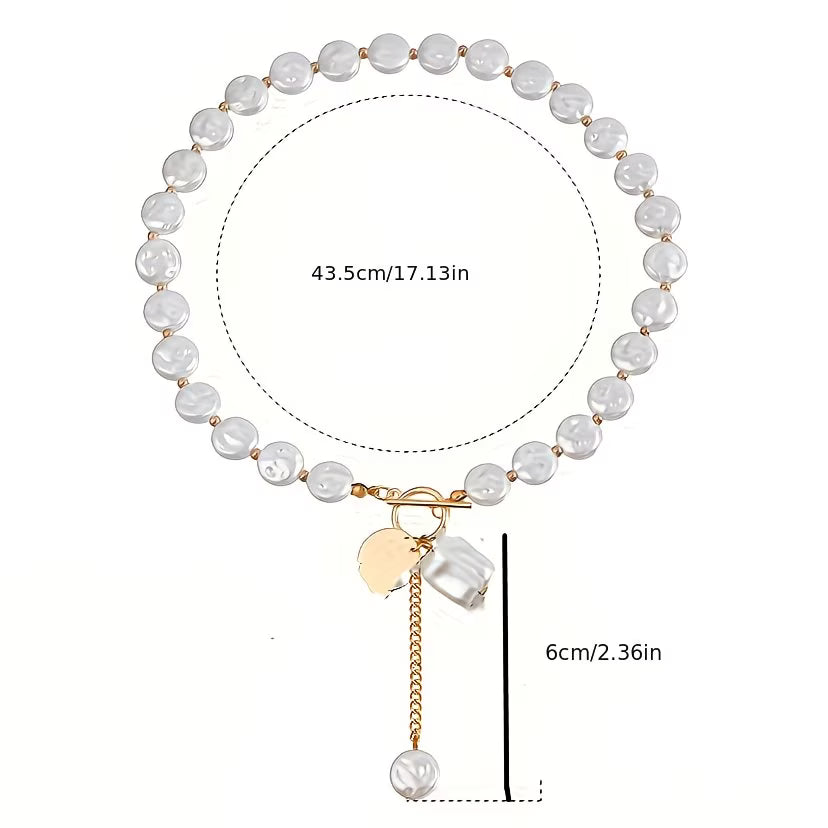 Baroque Pearl Necklace with Toggle Clasp
