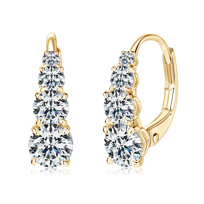 Four-Stone Earrings | Gold