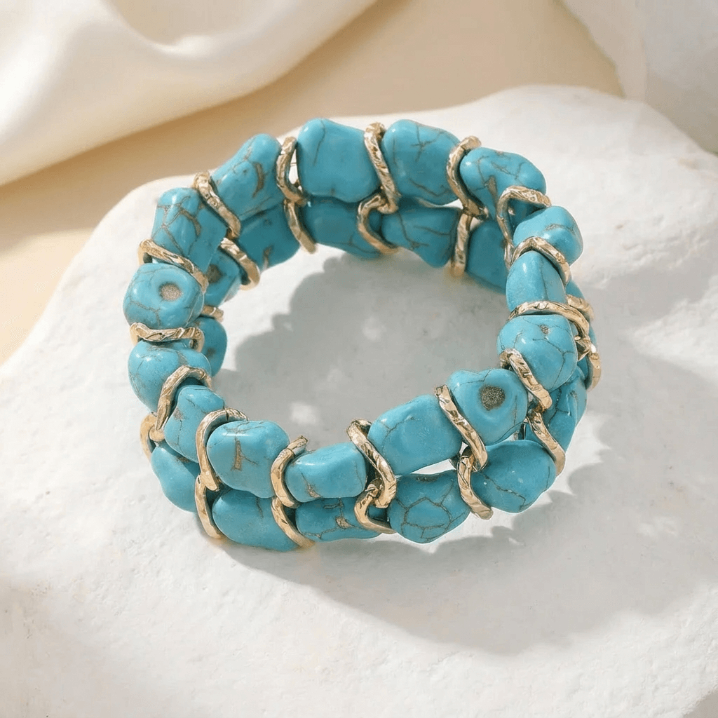 Elegant Turquoise and Gold Bracelet