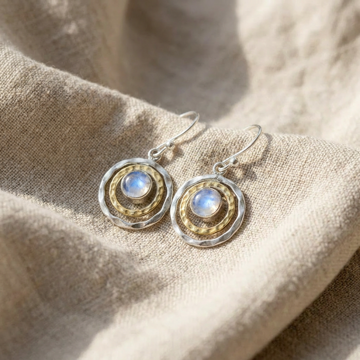 Oval drop earrings in the moonlight