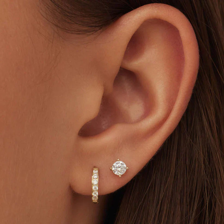 Dara Brillane Stone Earring Set | Gold