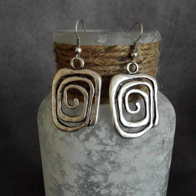 Vintage Spiral Silver Earrings - Haller