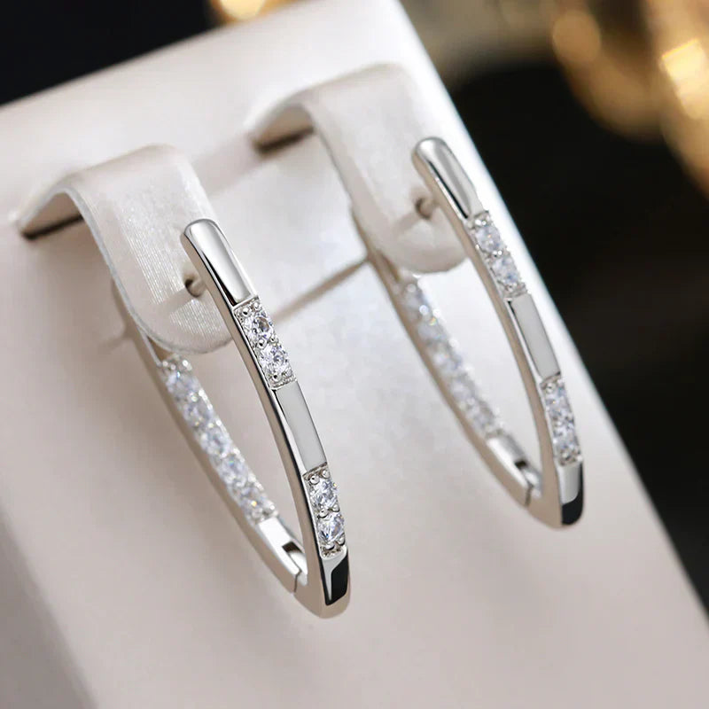 Elegant gold cubic zirconia earrings