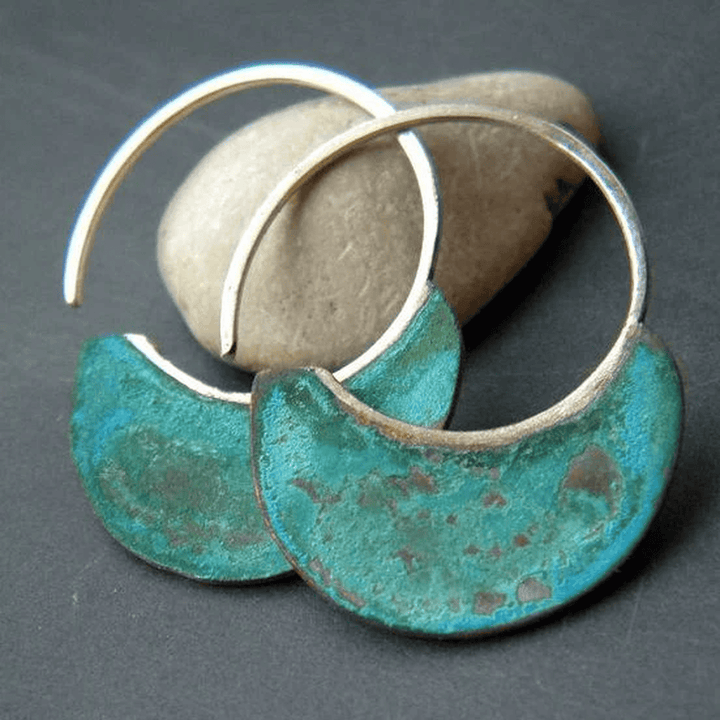 Vintage turquoise earrings with a distressed look