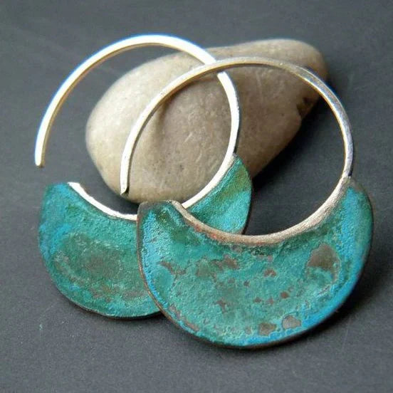 Vintage earrings in antiqued silver