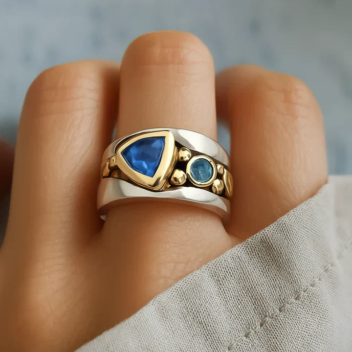 Vintage Ring with Blue Crystal