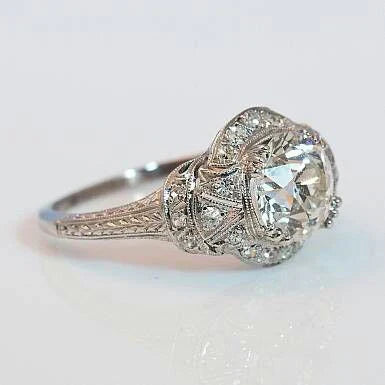 Vintage crystalline silver ring