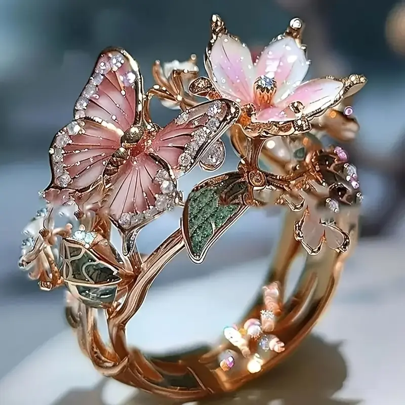 Sparkling Butterfly Zirconia Ring