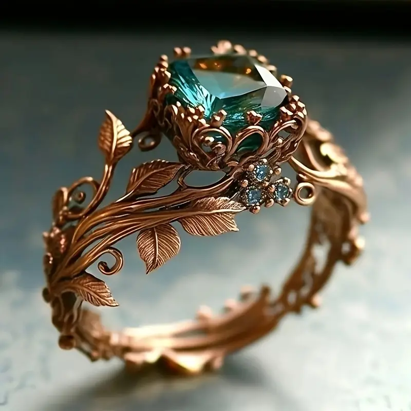 Natural Ring with Green Crystal - Haller