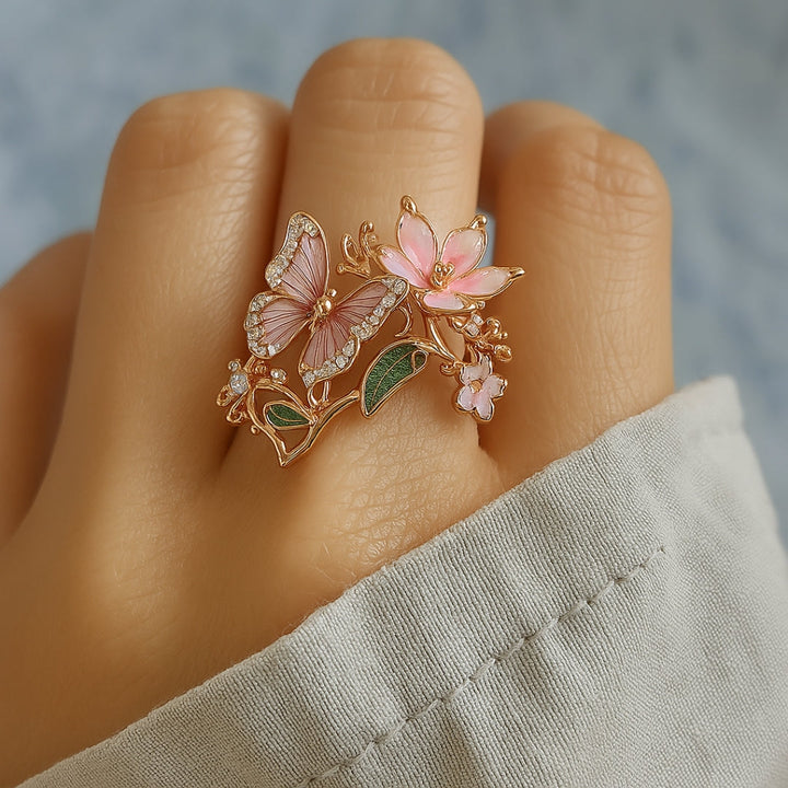 Sparkling Butterfly Zirconia Ring