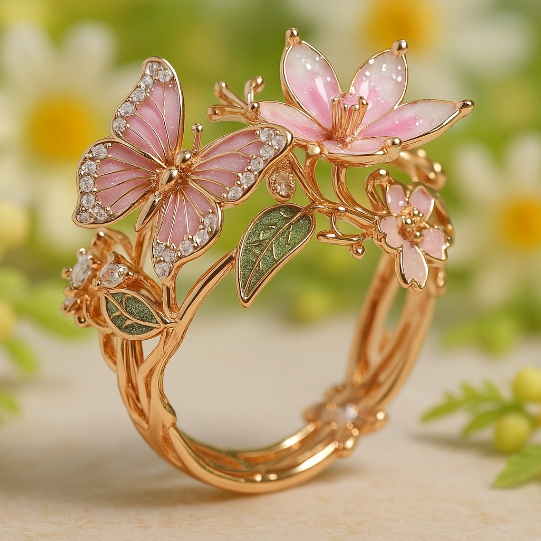 Sparkling Butterfly Zirconia Ring