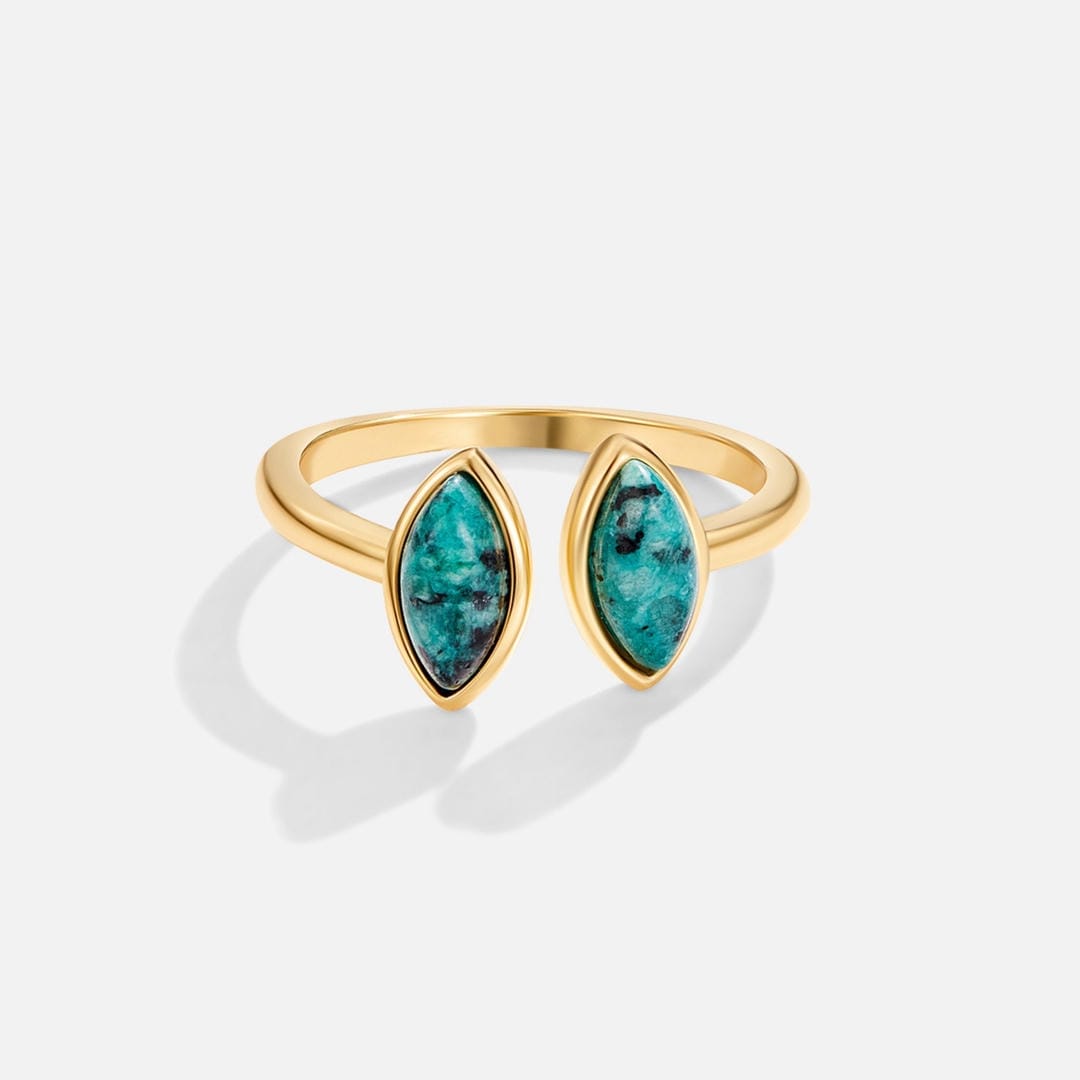 Luxe Adjustable Emerald Wrap Ring