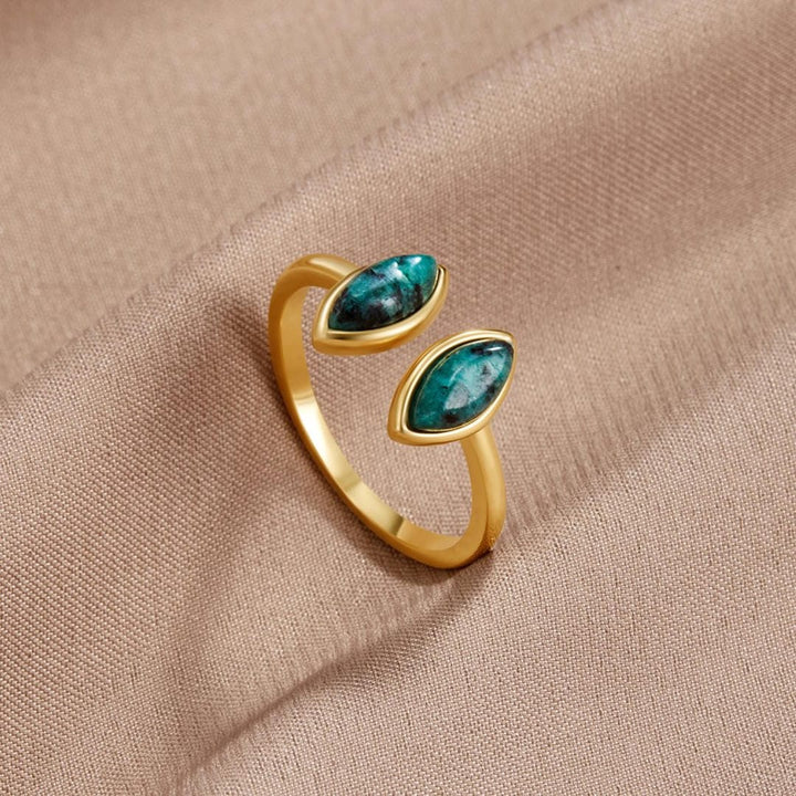 Luxe Adjustable Emerald Wrap Ring