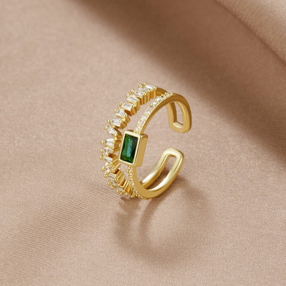 Pine - Multi-Layer Crystal Ring