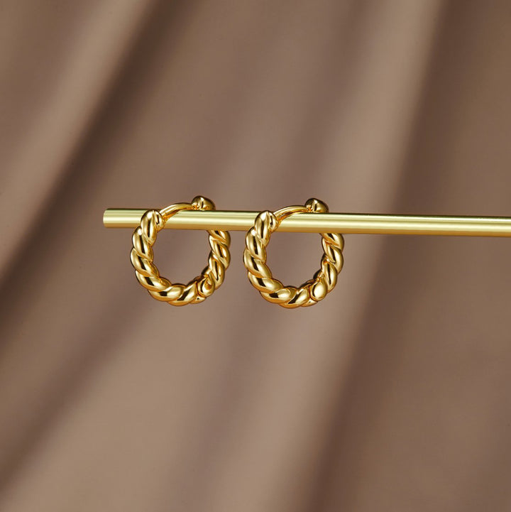 Gold Earrings with a Twist