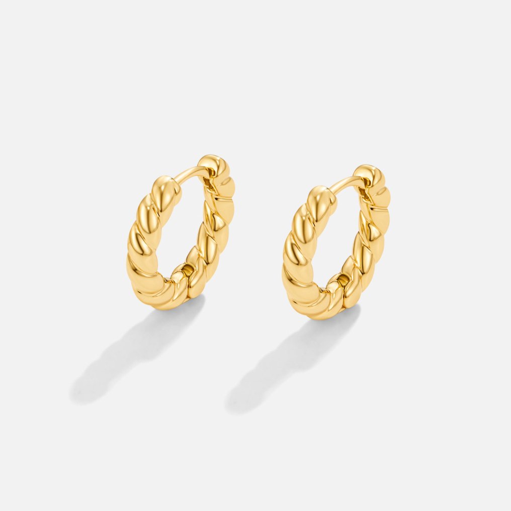 Gold Earrings with a Twist
