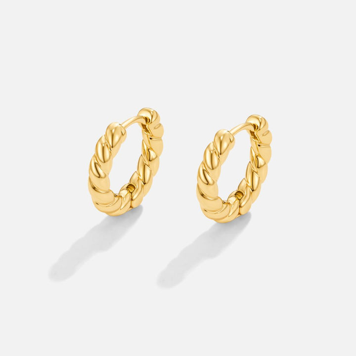 Gold Earrings with a Twist