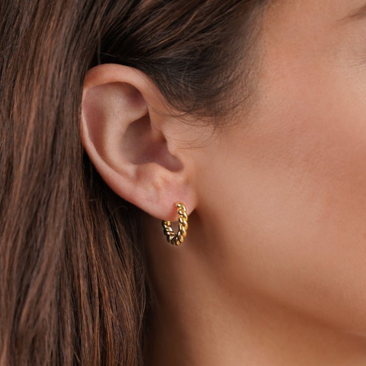 Gold Earrings with a Twist