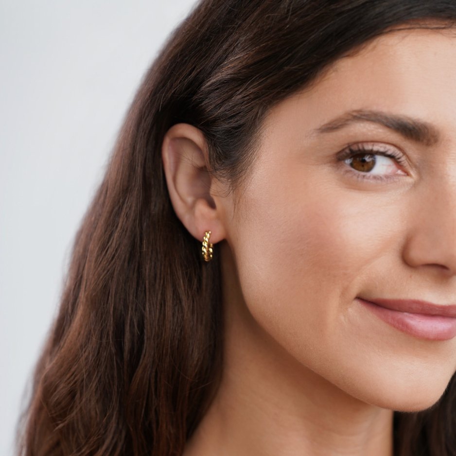 Gold Earrings with a Twist