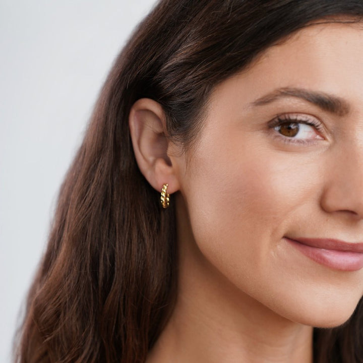 Gold Earrings with a Twist