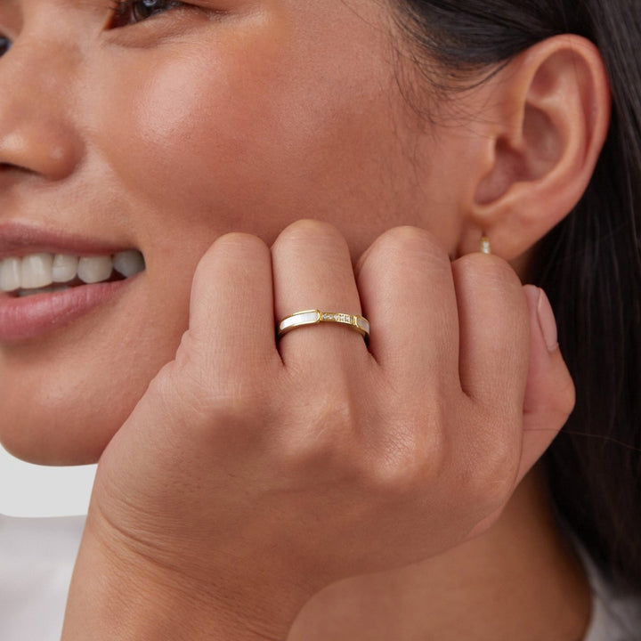Unity - Ring with Pearl & Crystal