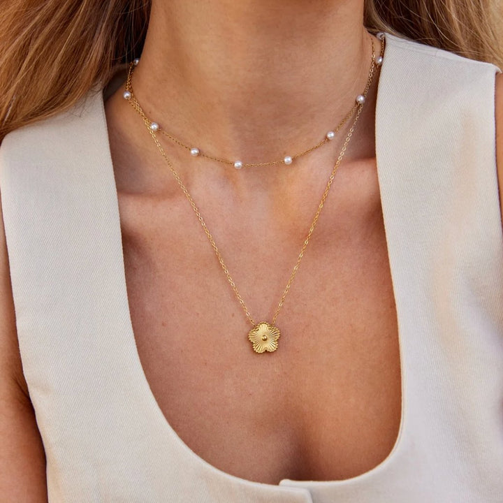 Timeless Pearl and Gold Necklace
