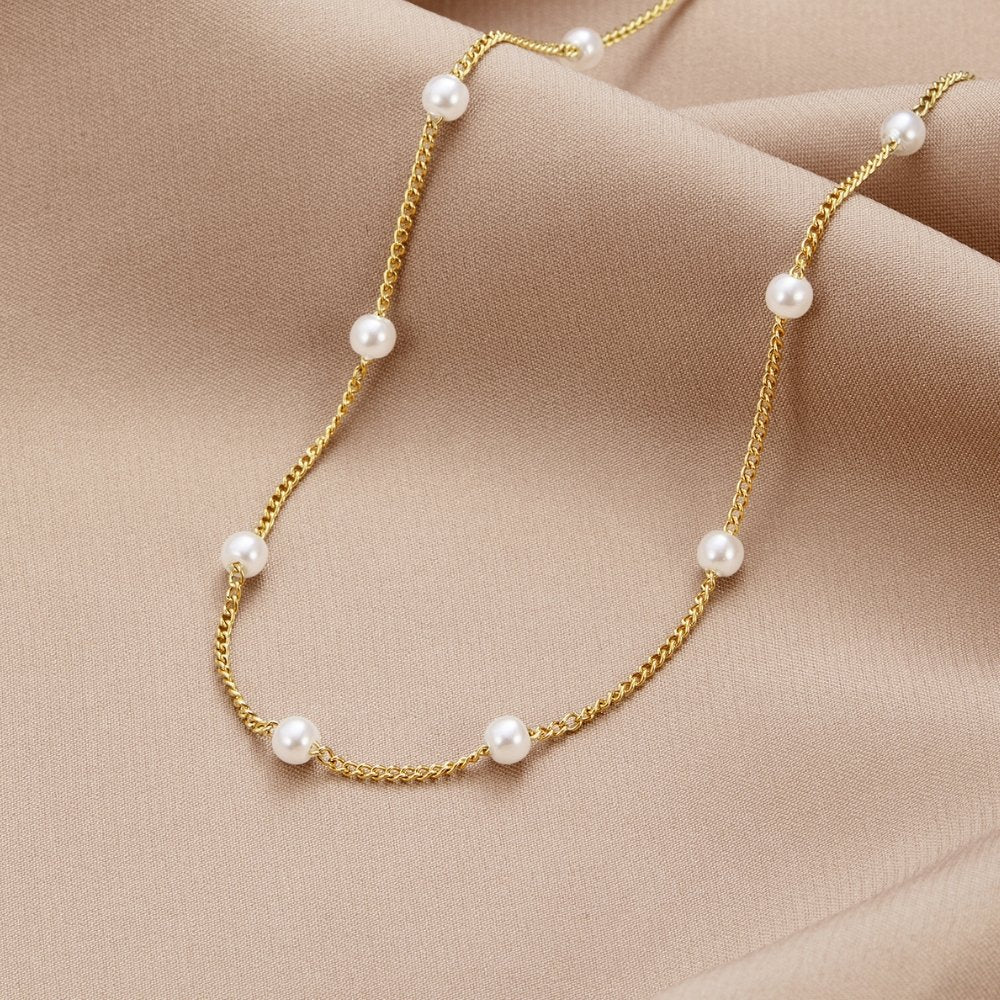 Timeless Pearl and Gold Necklace