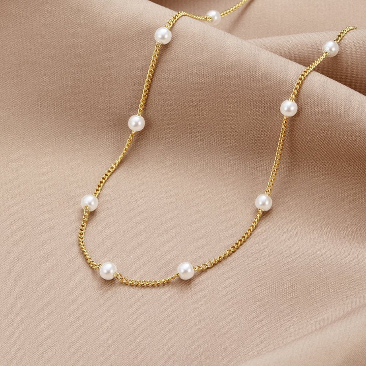 Timeless Pearl and Gold Necklace