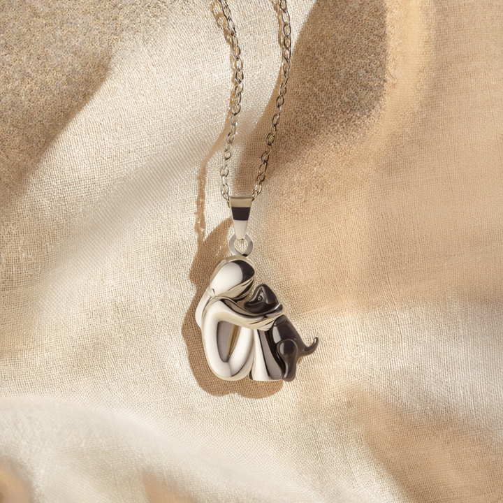 Dog Hugging Pendant Necklace