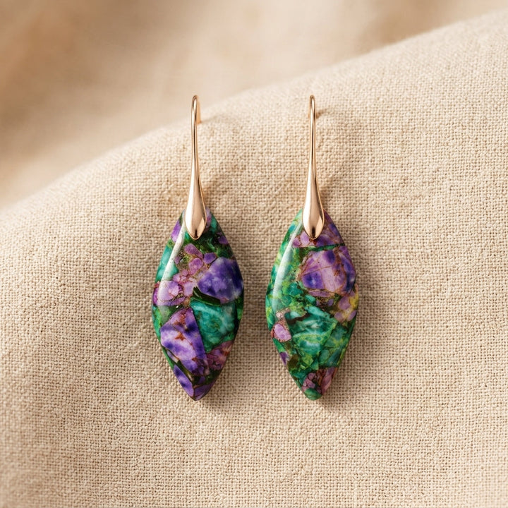 Natural Stone Drop Earrings