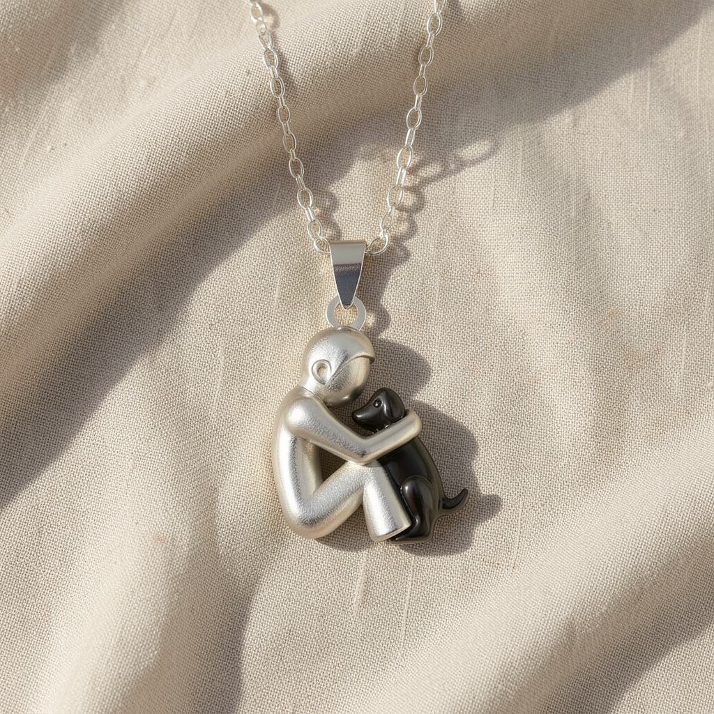 Dog Hugging Pendant Necklace