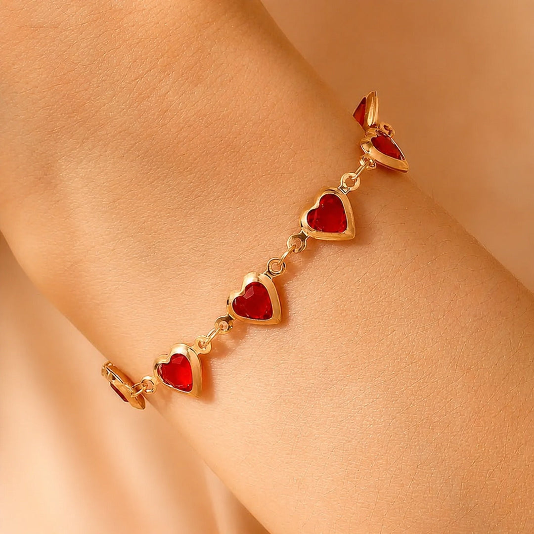 Refined Gemstone Cluster Gold Bracelet
