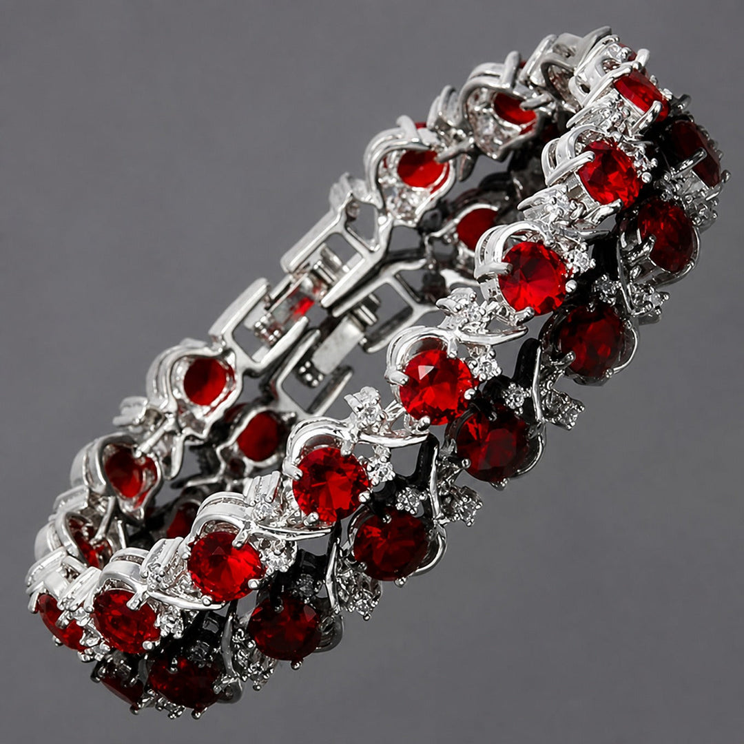 Refined Ruby Vine White Gold Bracelet