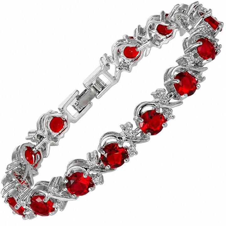 Refined Ruby Vine White Gold Bracelet