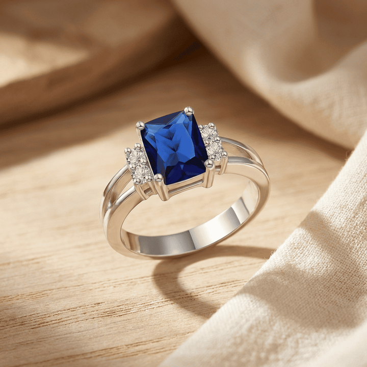 Sapphire Ring with Octagon Cut