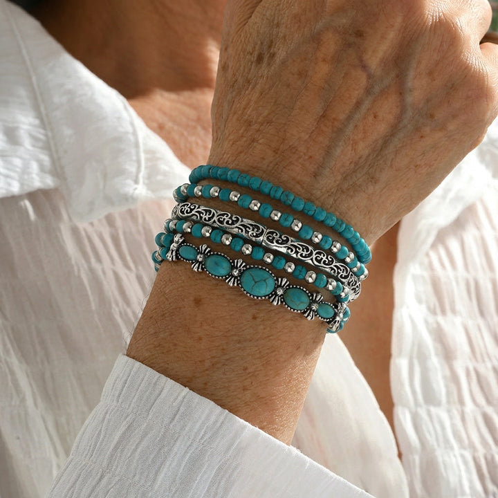 Premium Turquoise Pearl Bracelet Set