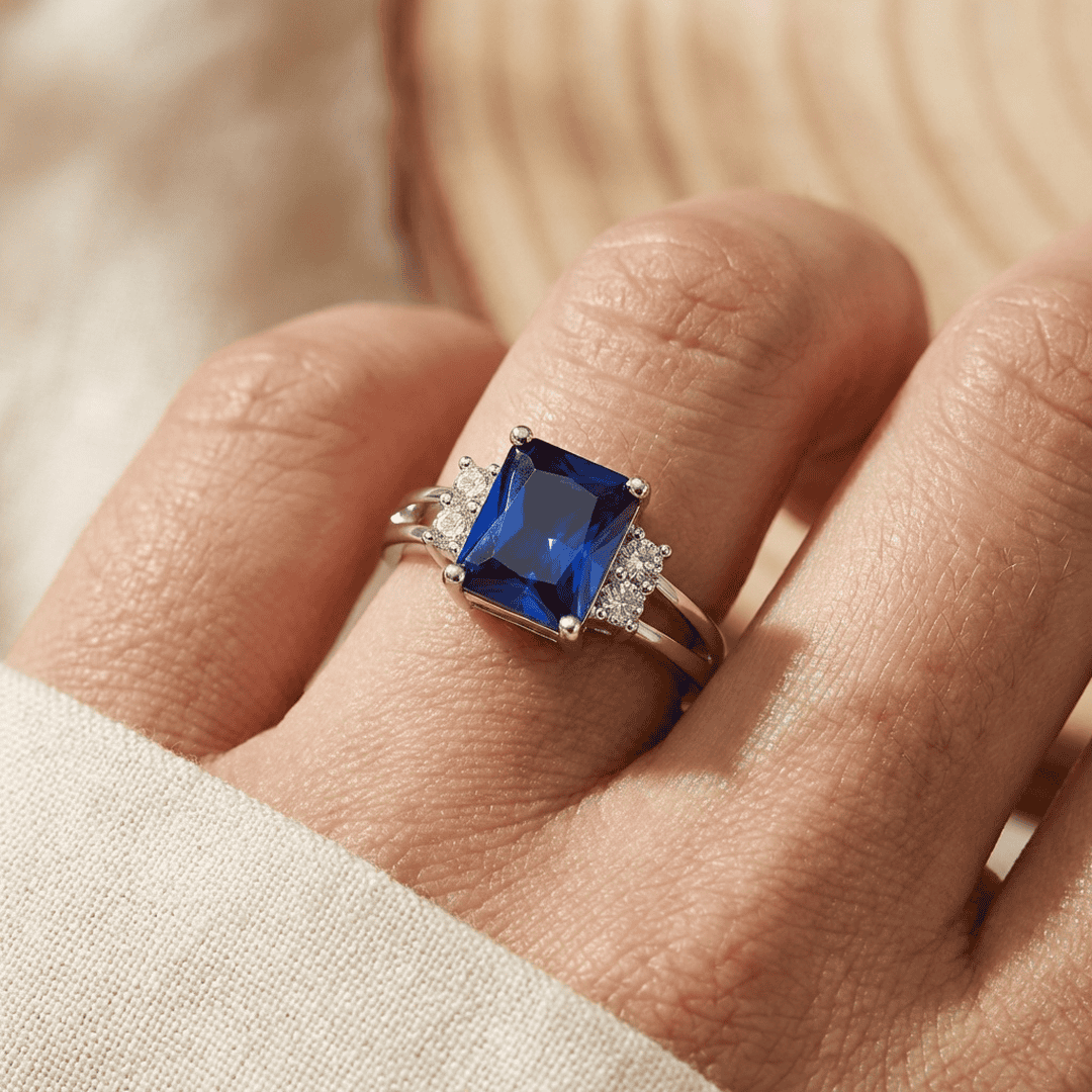 Sapphire Ring with Octagon Cut