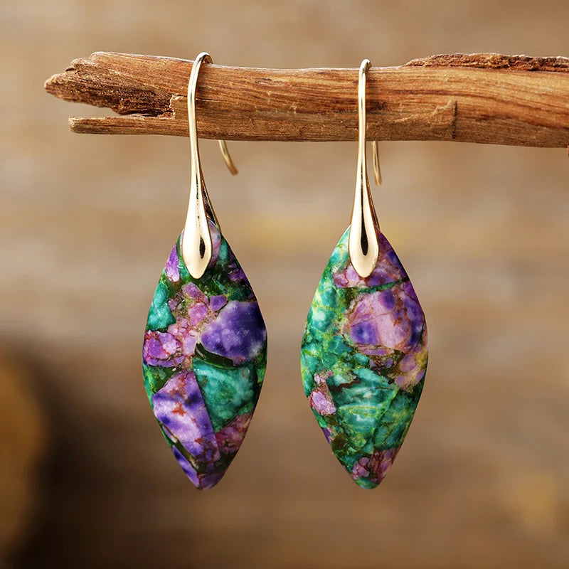 Natural Stone Drop Earrings
