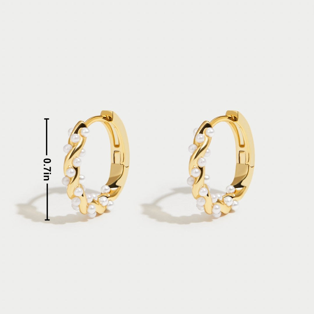 Twisted Pearl Hoop Earrings