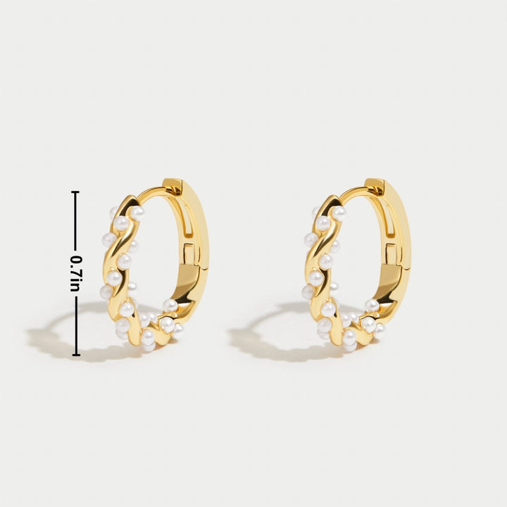 Twisted Pearl Hoop Earrings