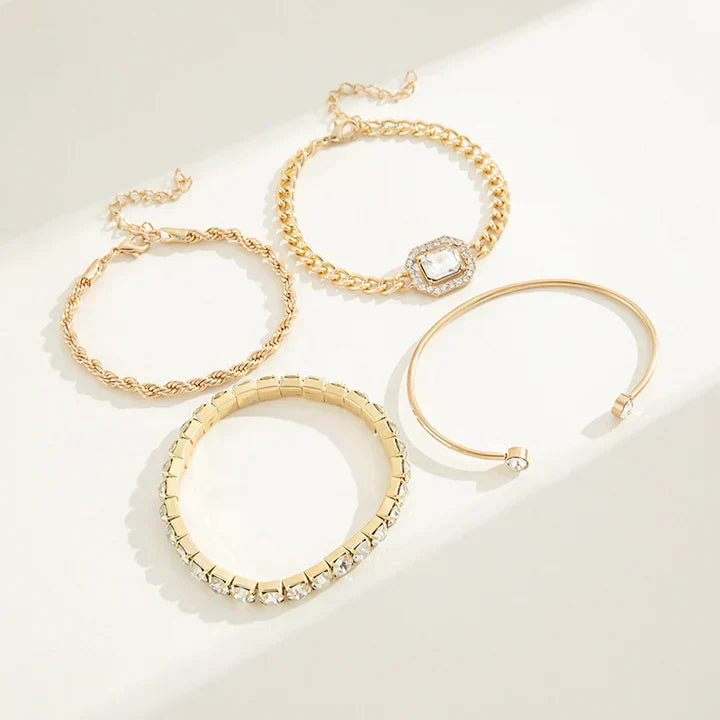 Domitia Calvina Bracelet Set | White Gold